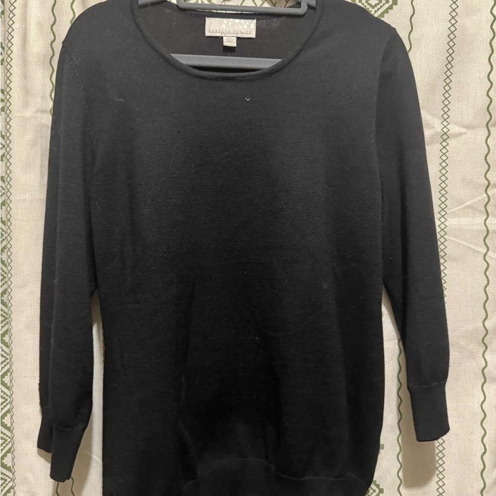 Carolyn Taylor Black Crew Neck Sweater
